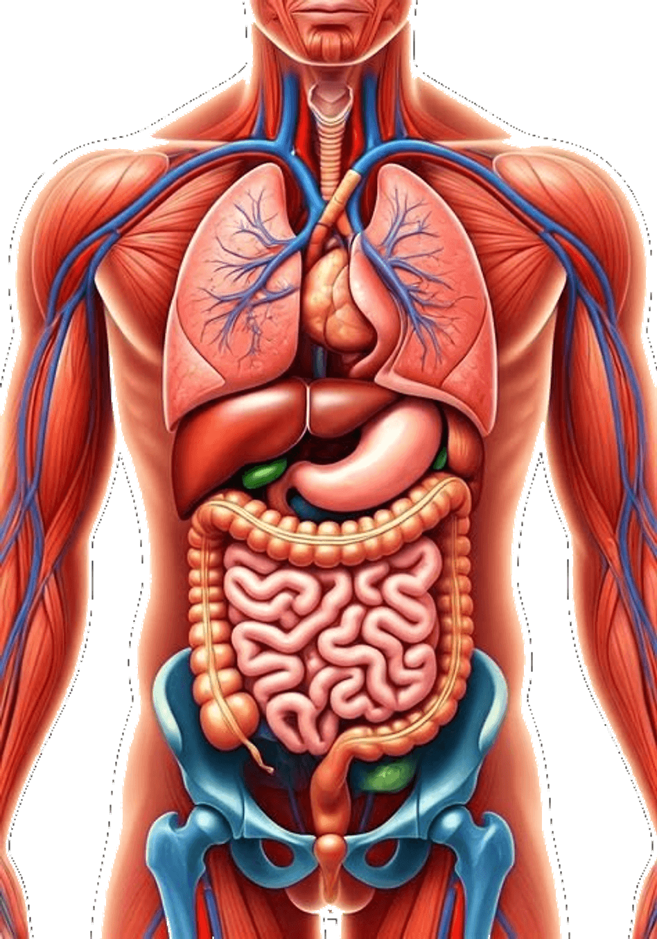 front anatomical illustration